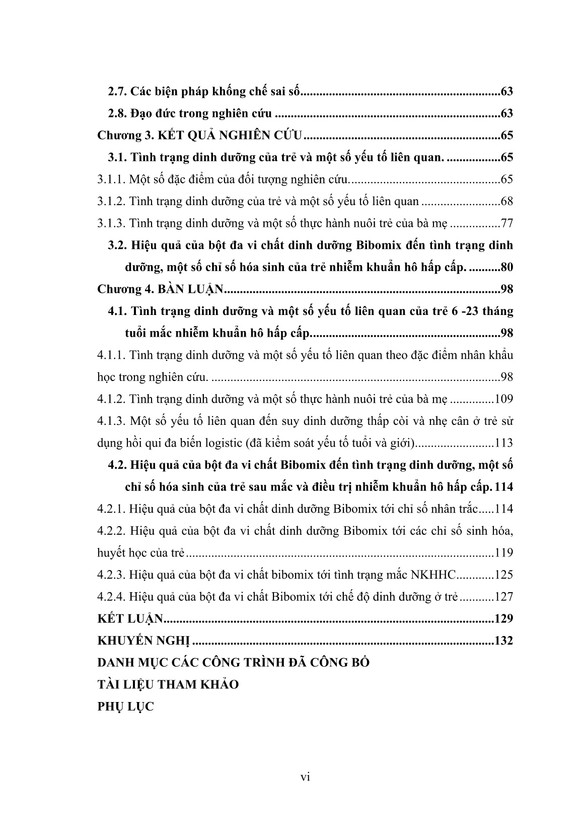 Luận án Hiệu quả bổ sung bột đa vi chất Bibomix đến tình trạng dinh dưỡng của trẻ 6 - 23 tháng tuổi sau mắc và điều trị nhiễm khuẩn hô hấp cấp trang 7