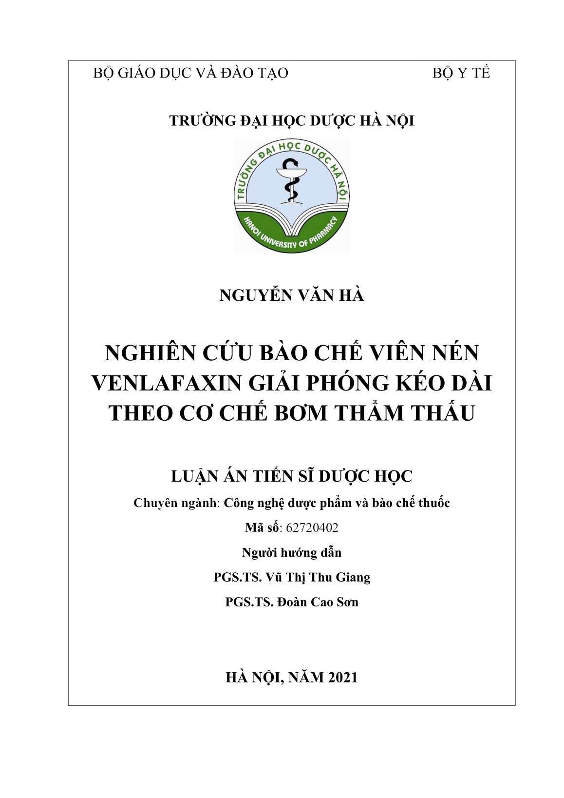 Luận án Nghiên cứu bào chế viên nén Venlafaxin giải phóng kéo dài theo cơ chế bơm thẩm thấu trang 2