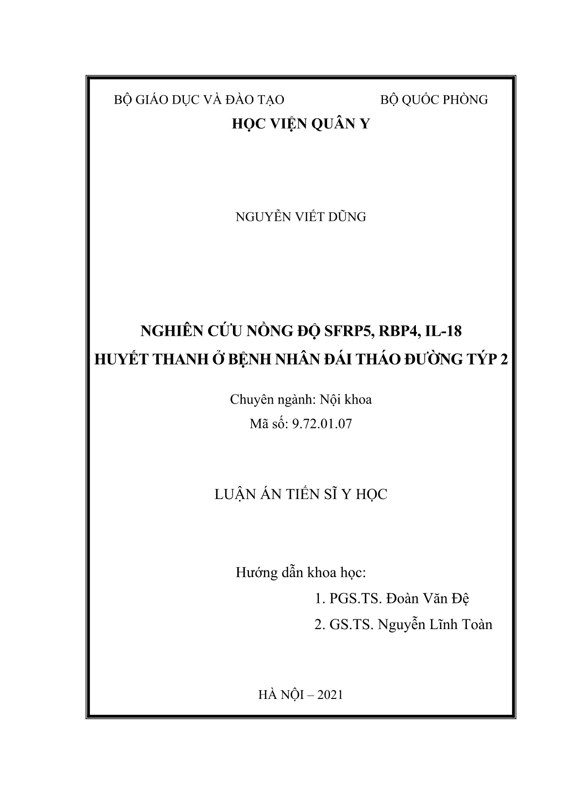 Luận án Nghiên cứu nồng độ SFRP5, RBP4, IL-18 huyết thanh ở bệnh nhân đái tháo đường týp 2 trang 2