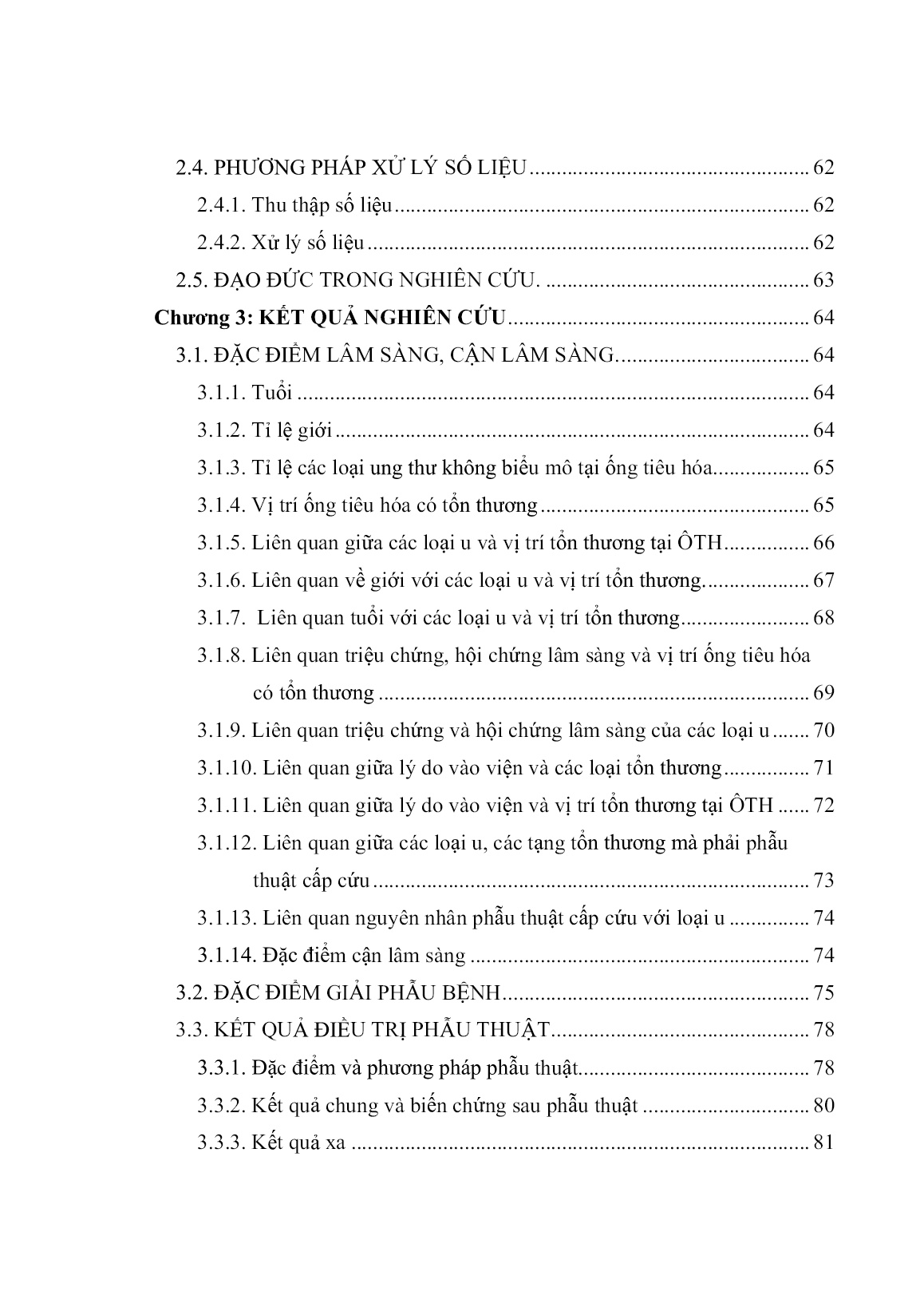 Luận án Nghiên cứu đặc điểm lâm sàng, giải phẫu bệnh và kết quả điều trị ung thư ống tiêu hóa không thuộc biểu mô tại bệnh viện Việt Đức trang 9