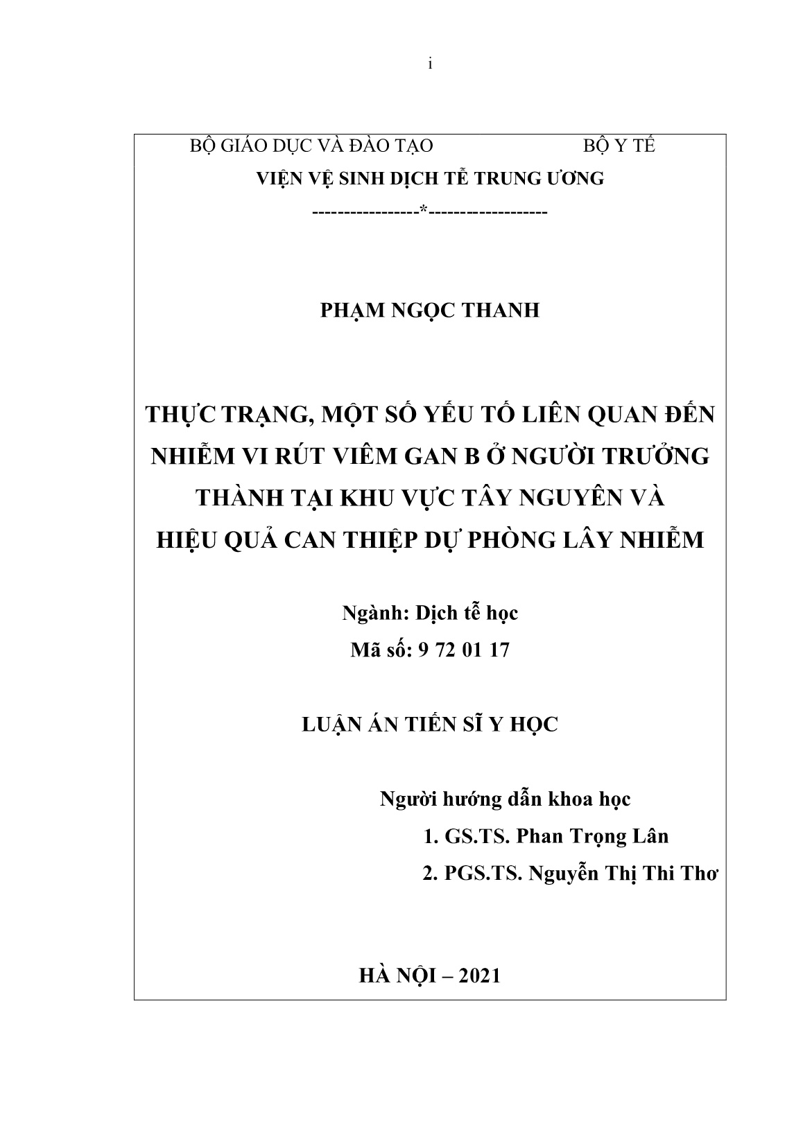 Luận án Thực trạng, một số yếu tố liên quan đến nhiễm vi rút viêm gan B ở người trưởng thành tại khu vực Tây Nguyên và hiệu quả can thiệp dự phòng lây nhiễm trang 2