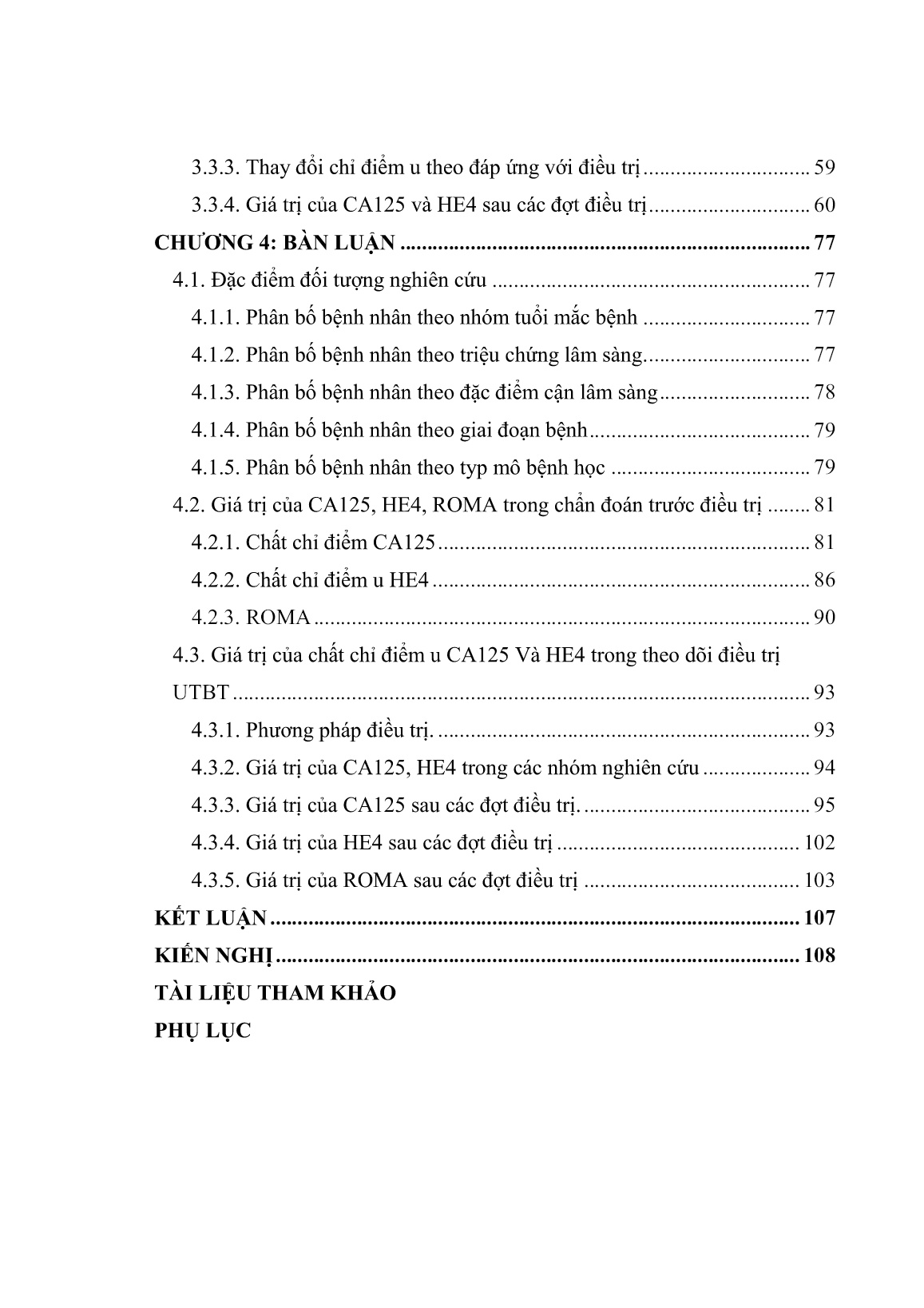 Luận án Nghiên cứu giá trị của chất chỉ điểm U CA125 và HE4 trong chẩn đoán giai đoạn và theo dõi điều trị bệnh ung thư buồng trứng trang 7