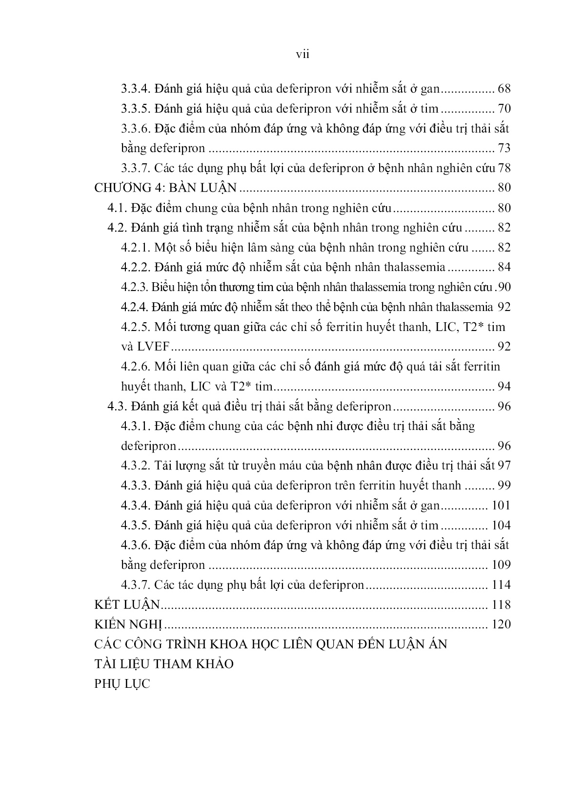 Luận án Nghiên cứu tình trạng nhiễm sắt và kết quả điều trị thải sắt của bệnh nhân Thalassemia trang 8