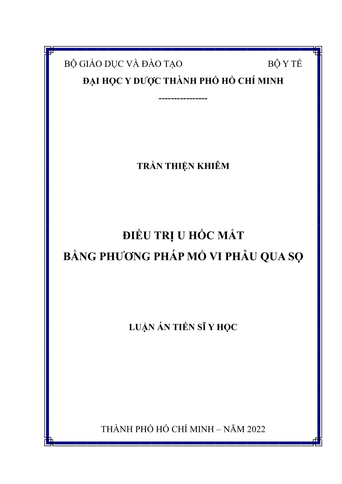 Luận án Điều trị u hốc mắt bằng phương pháp mổ vi phẫu qua sọ trang 1