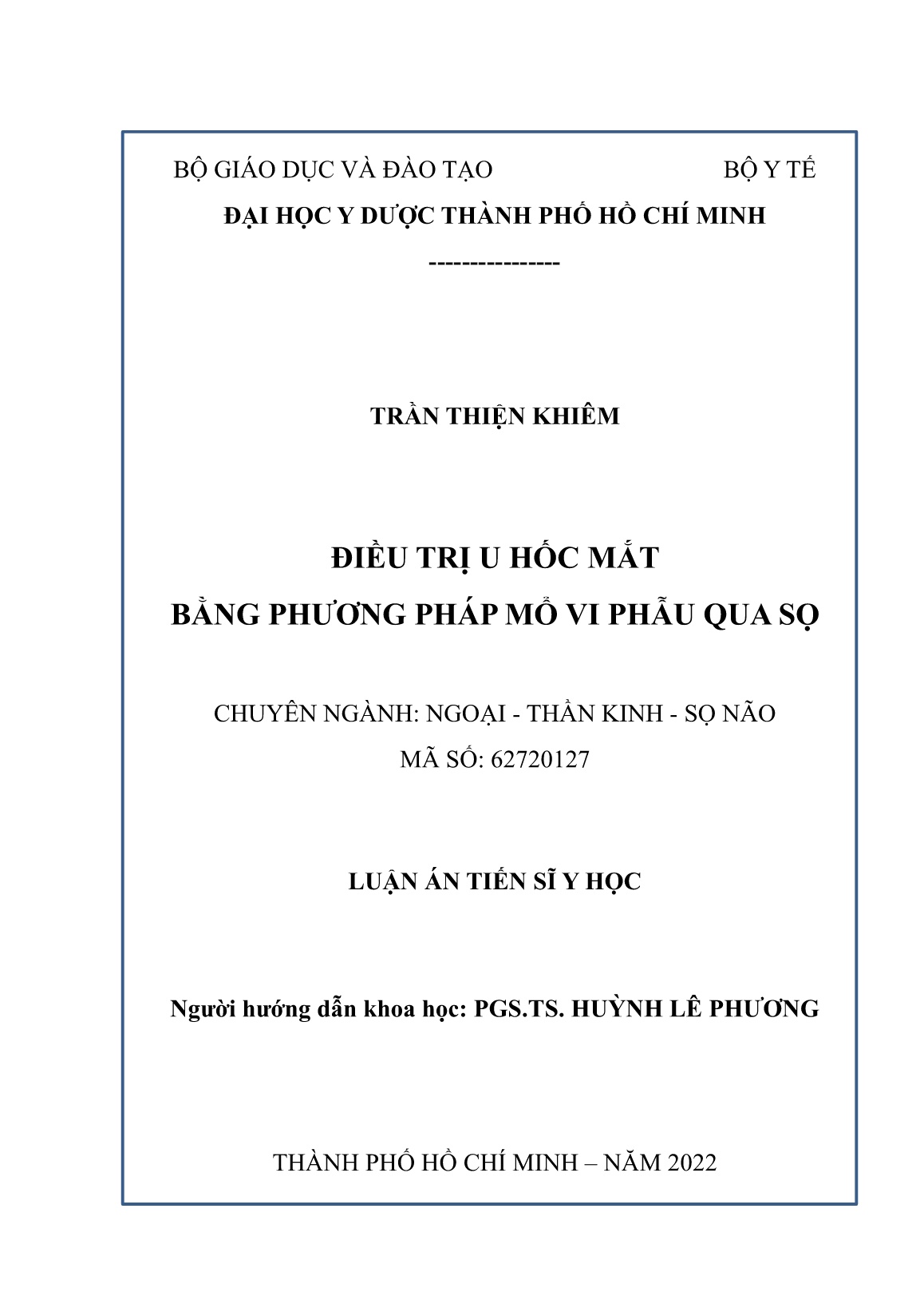 Luận án Điều trị u hốc mắt bằng phương pháp mổ vi phẫu qua sọ trang 2