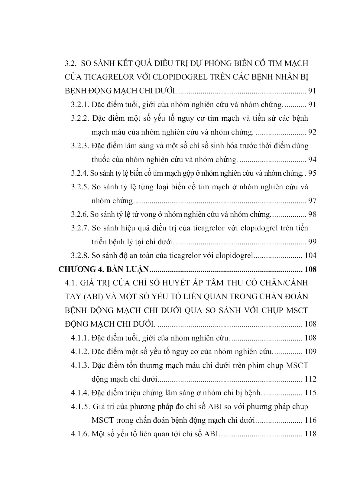 Luận án Nghiên cứu giá trị của chỉ số ABI và kết quả điều trị của Ticagrelor trên các bệnh nhân bị bệnh động mạch chi dưới trang 8