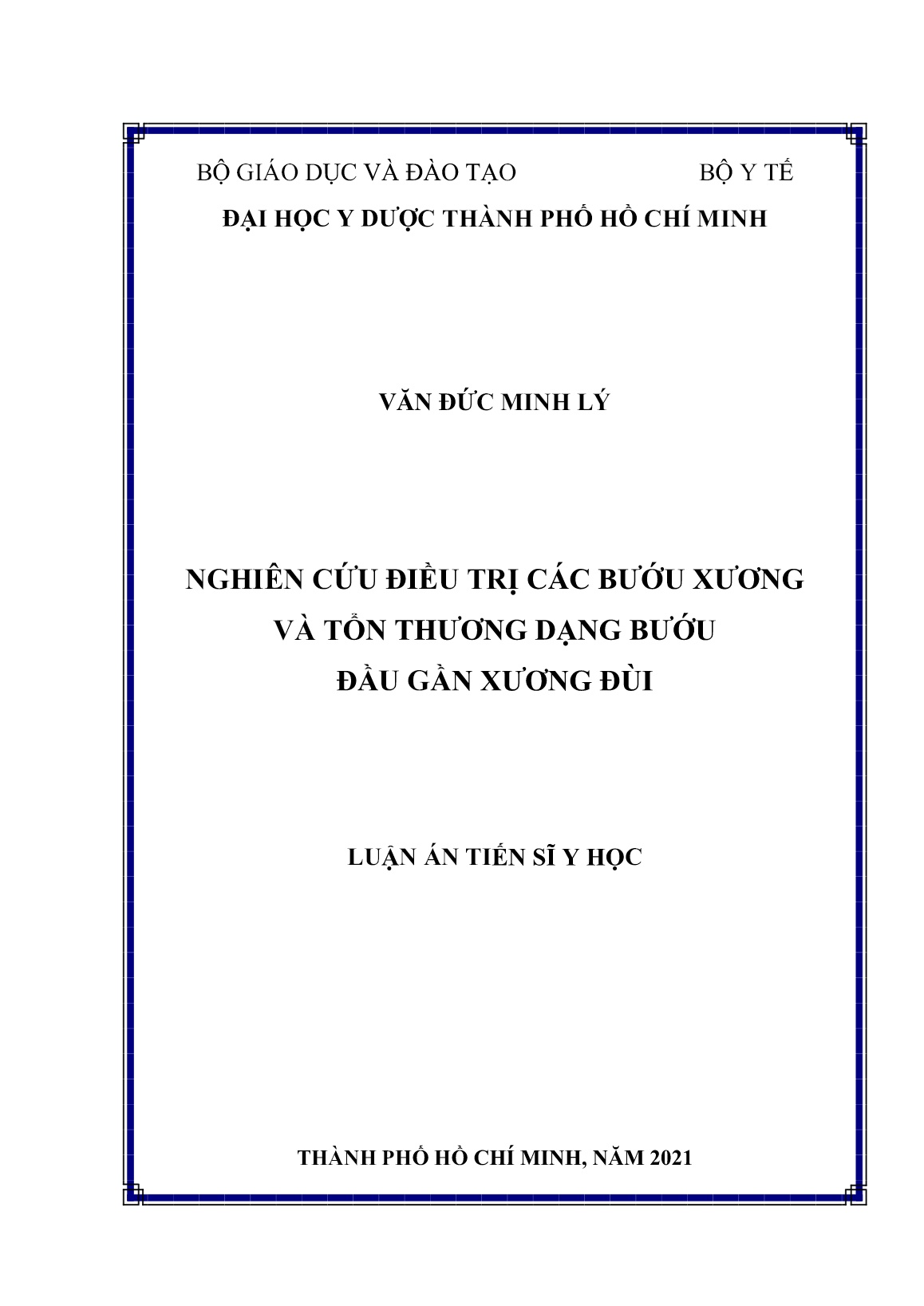 Luận án Nghiên cứu điều trị các bướu xương và tổn thương dạng bướu đầu gần xương đùi trang 1