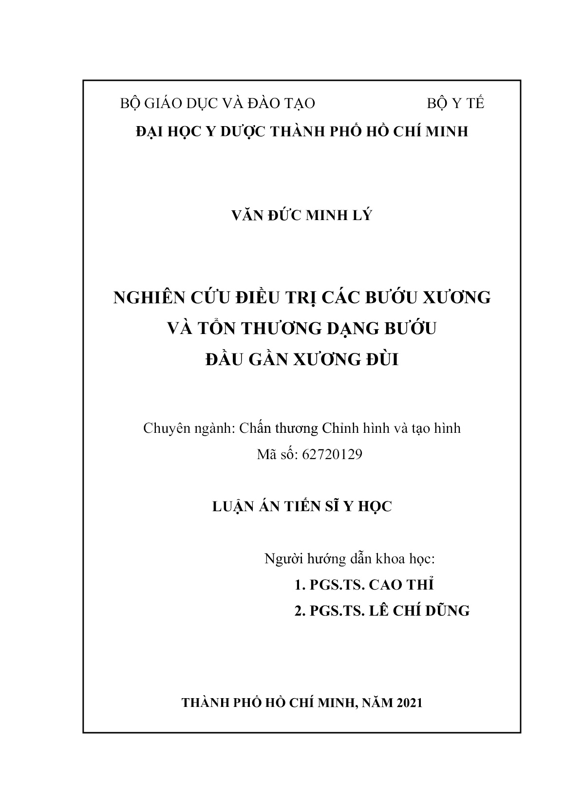 Luận án Nghiên cứu điều trị các bướu xương và tổn thương dạng bướu đầu gần xương đùi trang 2