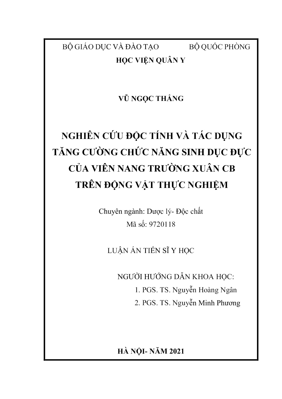 Luận án Nghiên cứu độc tính và tác dụng tăng cường chức năng sinh dục đực của viên nang trường xuân CB trên động vật thực nghiệm trang 2