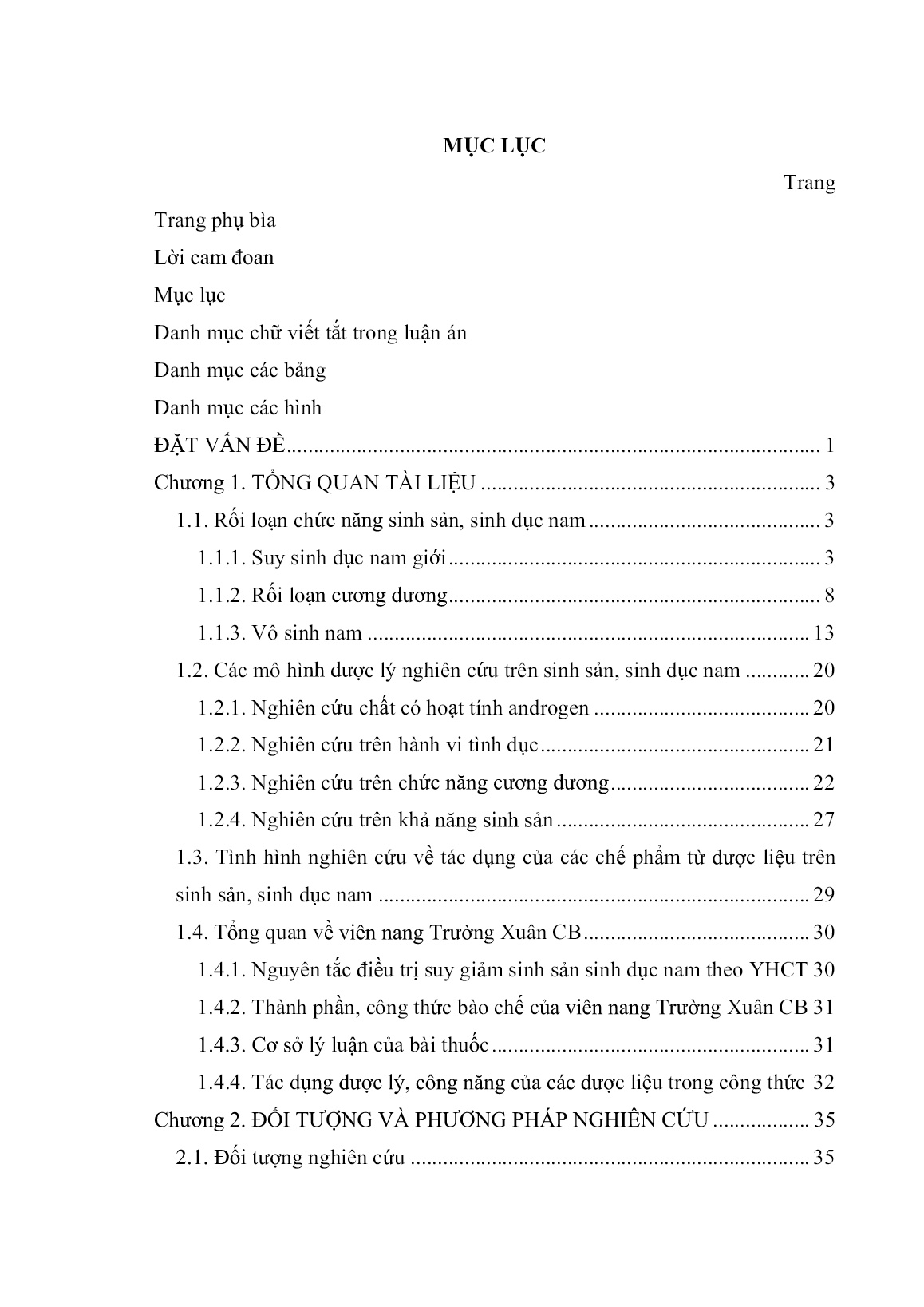 Luận án Nghiên cứu độc tính và tác dụng tăng cường chức năng sinh dục đực của viên nang trường xuân CB trên động vật thực nghiệm trang 6