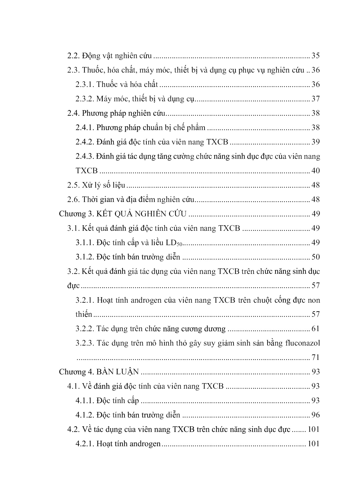 Luận án Nghiên cứu độc tính và tác dụng tăng cường chức năng sinh dục đực của viên nang trường xuân CB trên động vật thực nghiệm trang 7