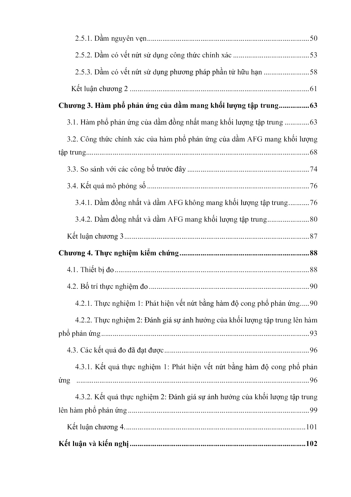 Luận án Phát hiện hư hỏng của kết cấu dạng thanh dầm bằng phương pháp hàm phổ phản ứng trang 6