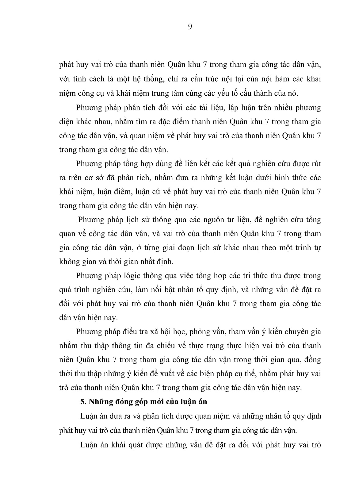 Luận án Phát huy vai trò của thanh niên quân khu 7 trong tham gia công tác dân vận hiện nay trang 7