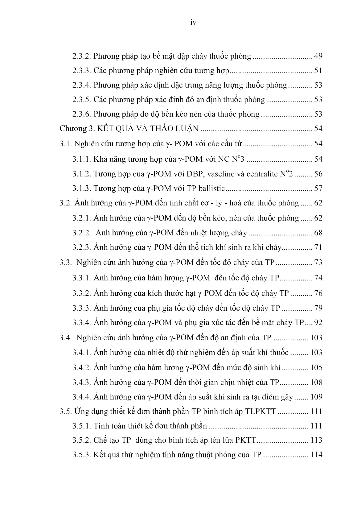 Luận án Nghiên cứu ảnh hưởng của γ-polyoxymetylen đến các đặc tính cơ – Lý – Hóa, năng lượng và tốc độ cháy của thuốc phóng ballistic trang 6