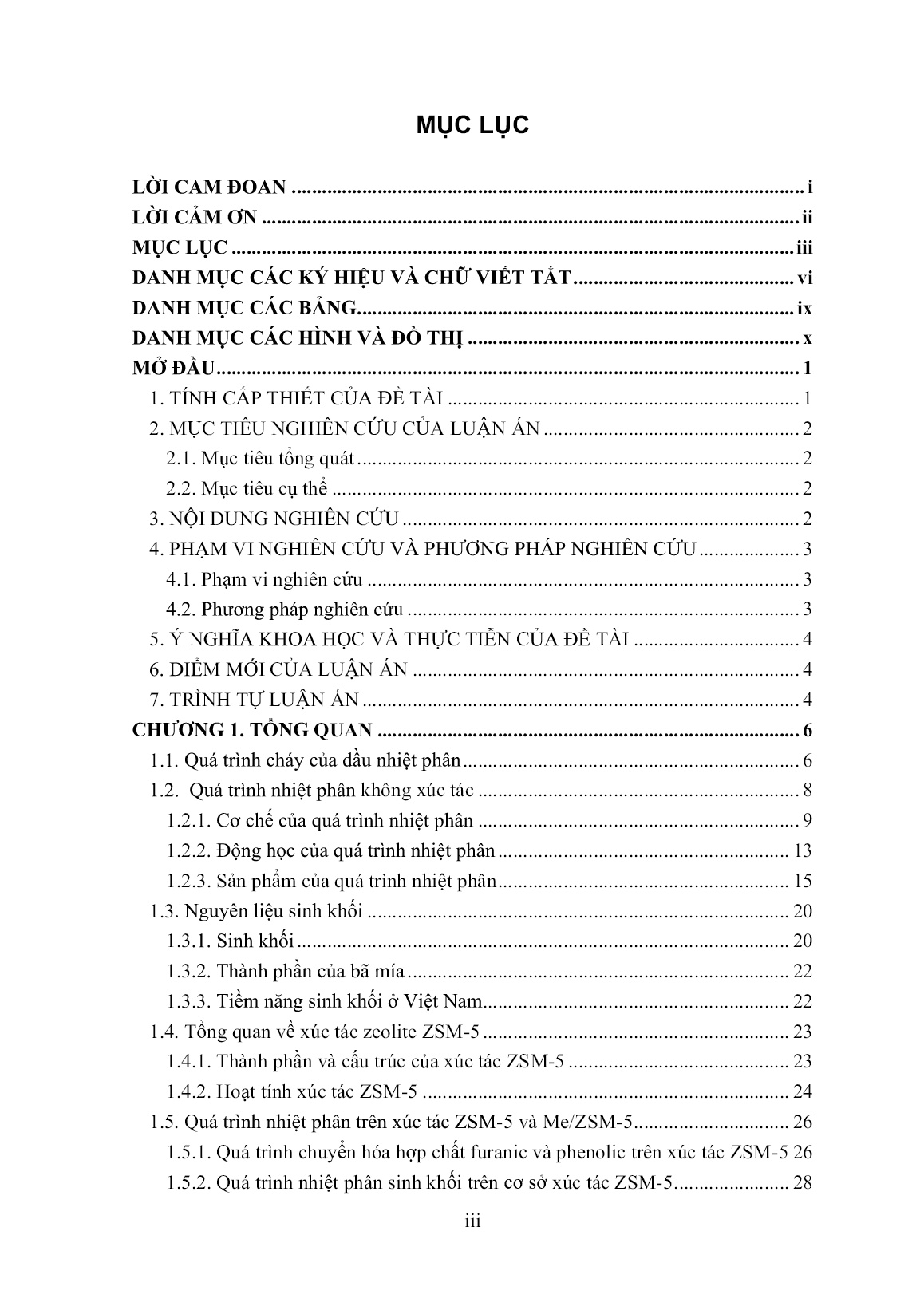 Luận án Nghiên cứu quá trình nhiệt phân bã mía thành nhiên liệu lỏng sử dụng chất xúc tác trên cơ sở HZSM-5 trang 5