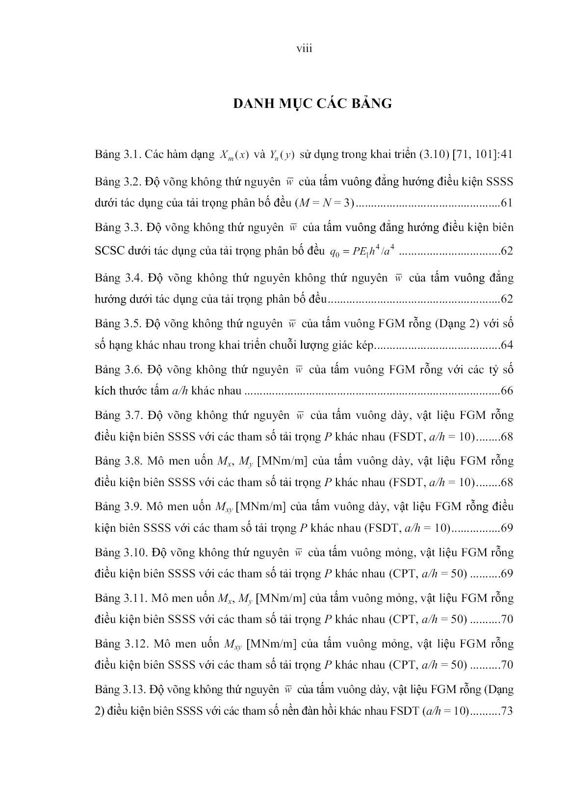 Luận án Phân tích phi tuyến ứng xử tĩnh và ổn định của tấm bằng vật liệu FGM rỗng trang 10