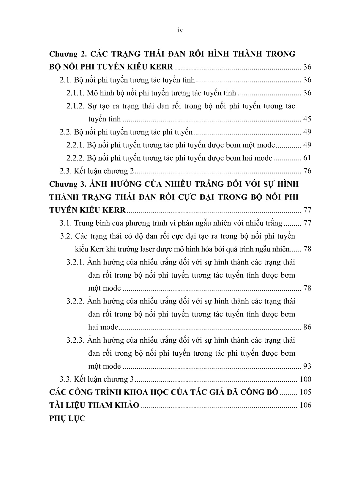 Luận án Ứng dụng lý thuyết quá trình ngẫu nhiên để nghiên cứu thăng giáng lượng tử trong các bộ nối phi tuyến kiểu KERR trang 6