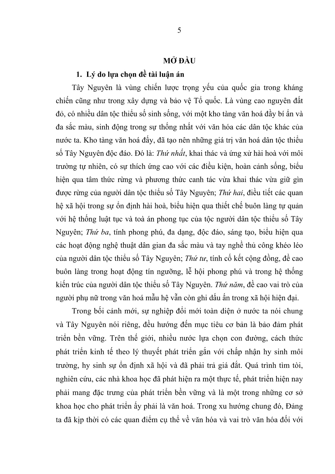 Luận án Phát huy giá trị văn hoá dân tộc thiểu số trong phát triển bền vững Tây Nguyên hiện nay trang 3