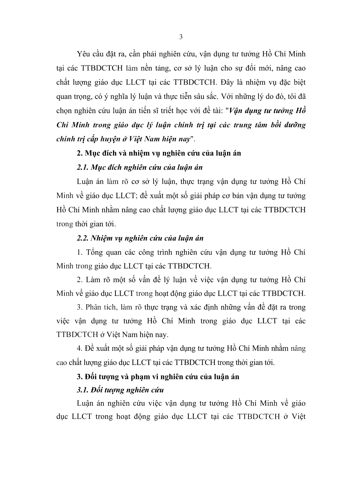 Luận án Vận dụng tư tưởng Hồ Chí Minh trong giáo dục lý luận chính trị tại các trung tâm bồi dưỡng chính trị cấp huyện ở Việt Nam hiện nay trang 9