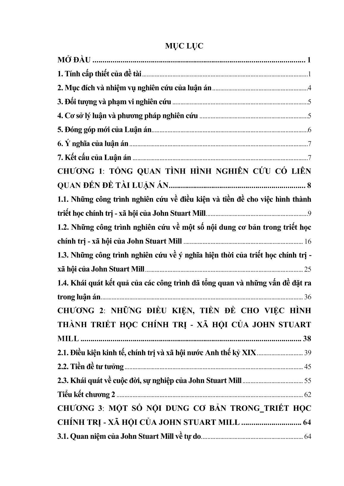 Luận án Triết học chính trị - Xã hội của John Stuart Mill và ý nghĩa hiện thời của nó trang 5