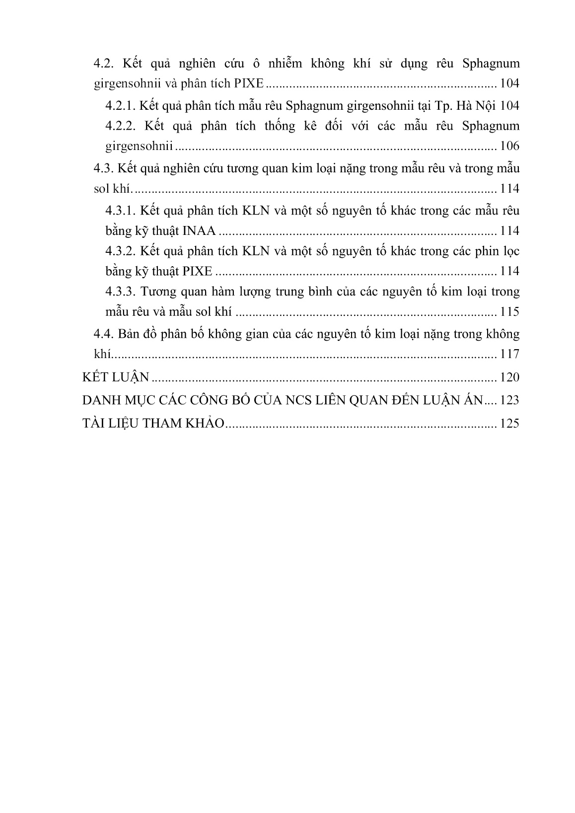 Luận án Ứng dụng kỹ thuật hạt nhân để nghiên cứu ô nhiễm kim loại nặng trong không khí tại Hà Nội dùng chỉ thị rêu sinh học trang 7