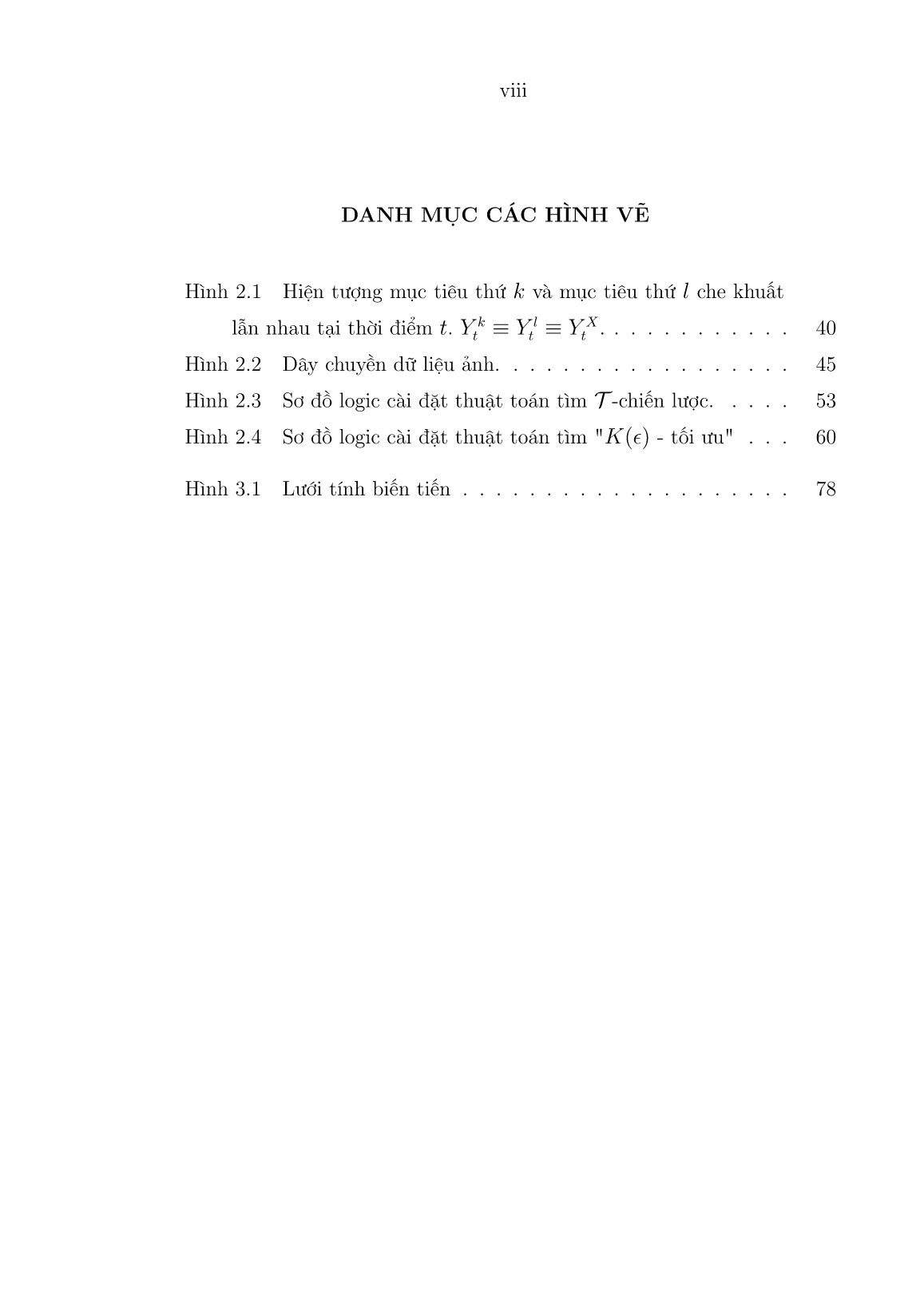 Luận án Ứng dụng phương pháp lọc Bayes và mô hình Markov ẩn trong bài toán quan sát quỹ đạo đa mục tiêu trang 10