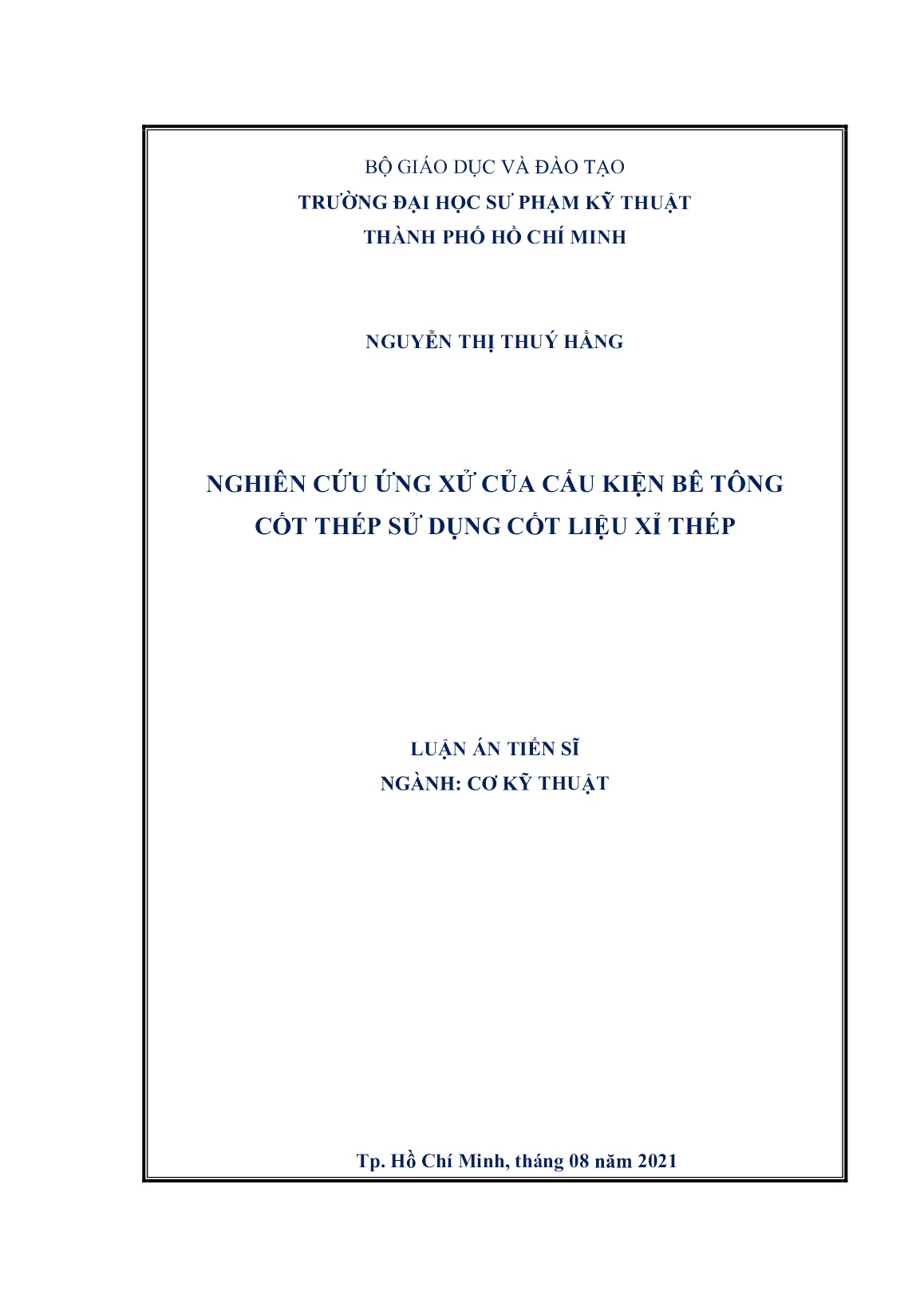 Luận án Nghiên cứu ứng xử của cấu kiện bê tông cốt thép sử dụng cốt liệu xỉ thép trang 1