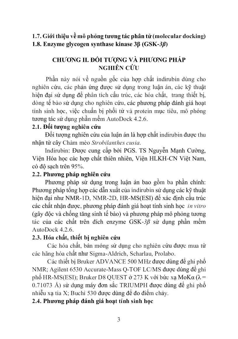 Tóm tắt Luận án Tổng hợp và đánh giá tác dụng sinh học các dẫn xuất của indirubin trang 5