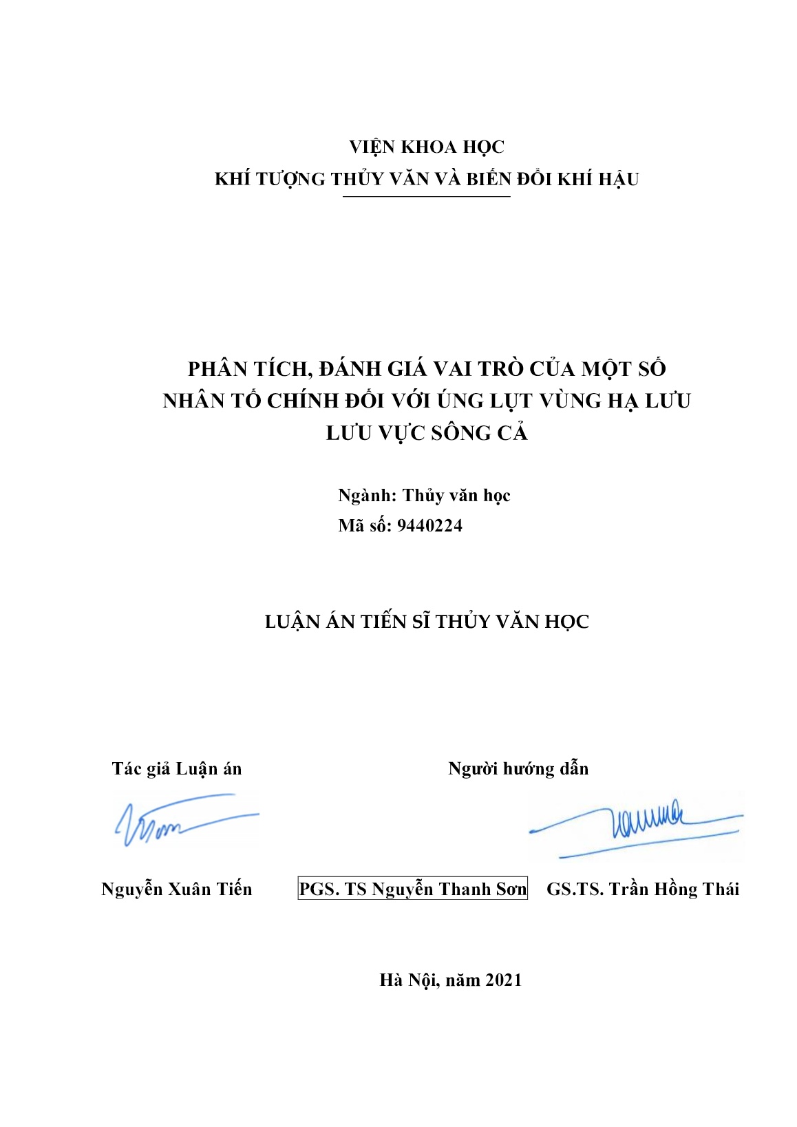 Luận án Phân tích, đánh giá vai trò của một số nhân tố chính đối với úng lụt vùng hạ lưu lưu vực sông cả trang 2