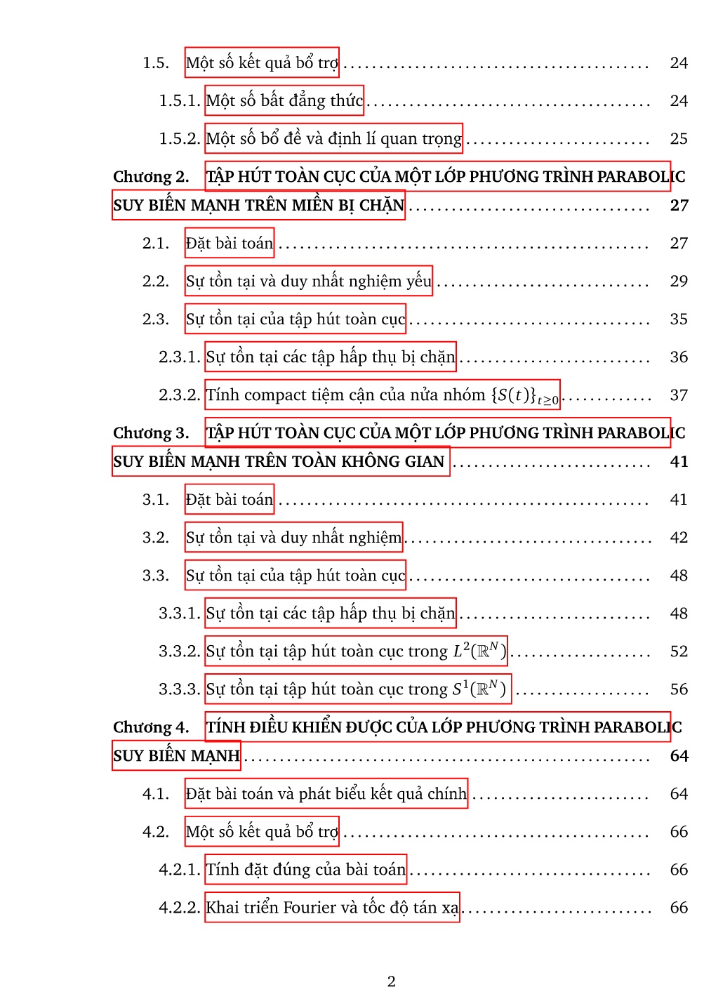 Luận án Dáng điệu tiệm cận và bài toán điều khiển đối với một số lớp phương trình parabolic suy biến mạnh trang 6