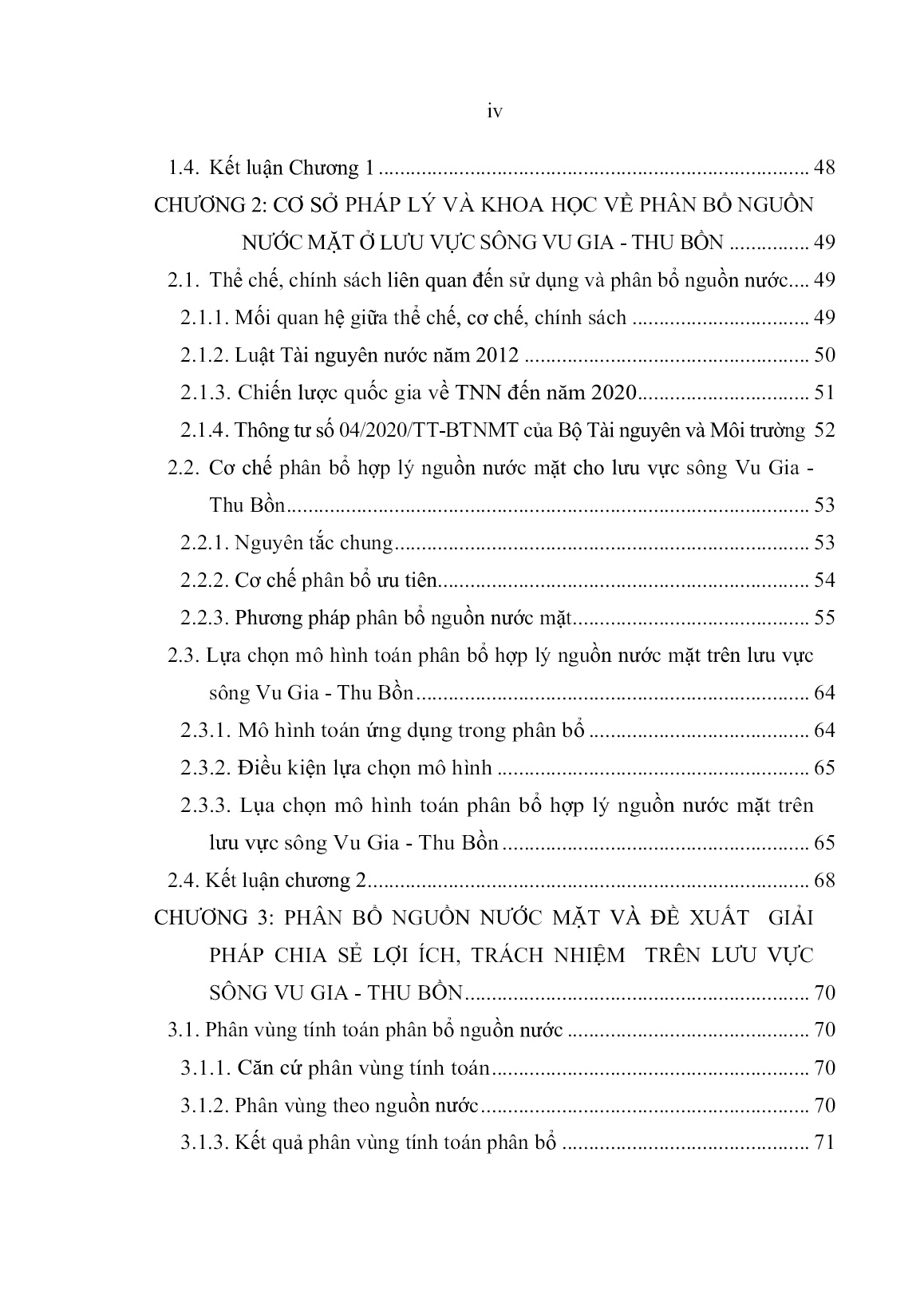 Luận án Nghiên cứu phân bổ hợp lý nguồn nước mặt cho lưu vực sông Vu Gia - Thu Bồn trang 6