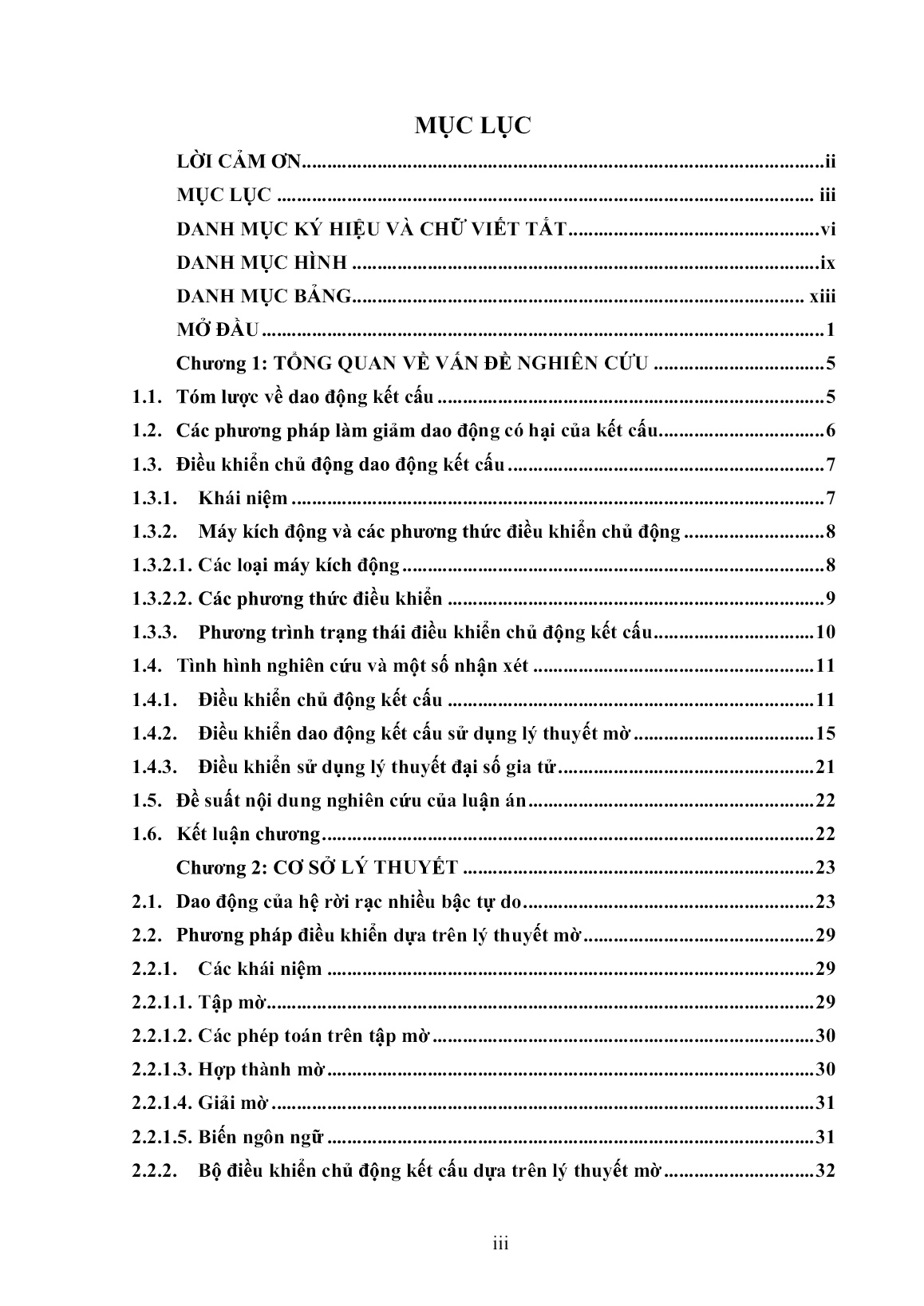 Luận án Ứng dụng lý thuyết mờ và đại số gia tử trong điều khiển dao động kết cấu trang 5