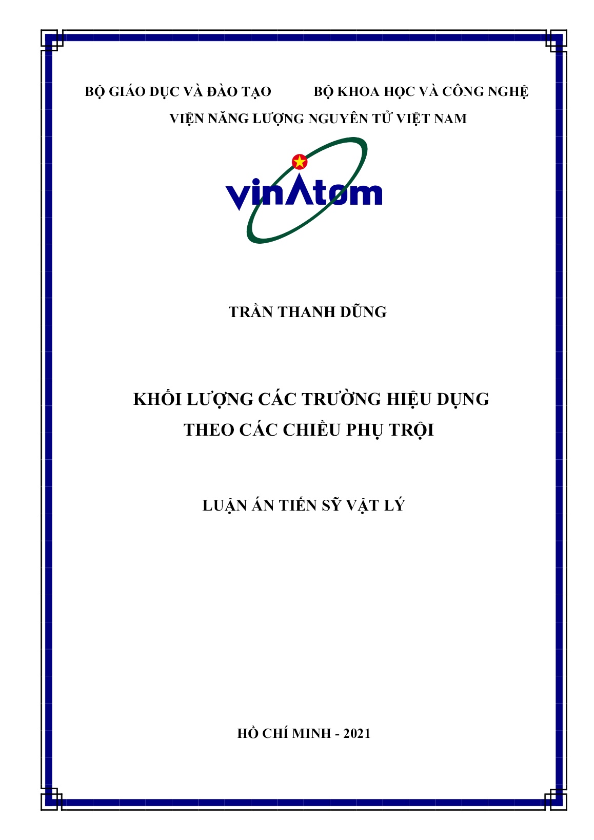 Luận án Khối lượng các trường hiệu dụng theo các chiều phụ trội trang 1