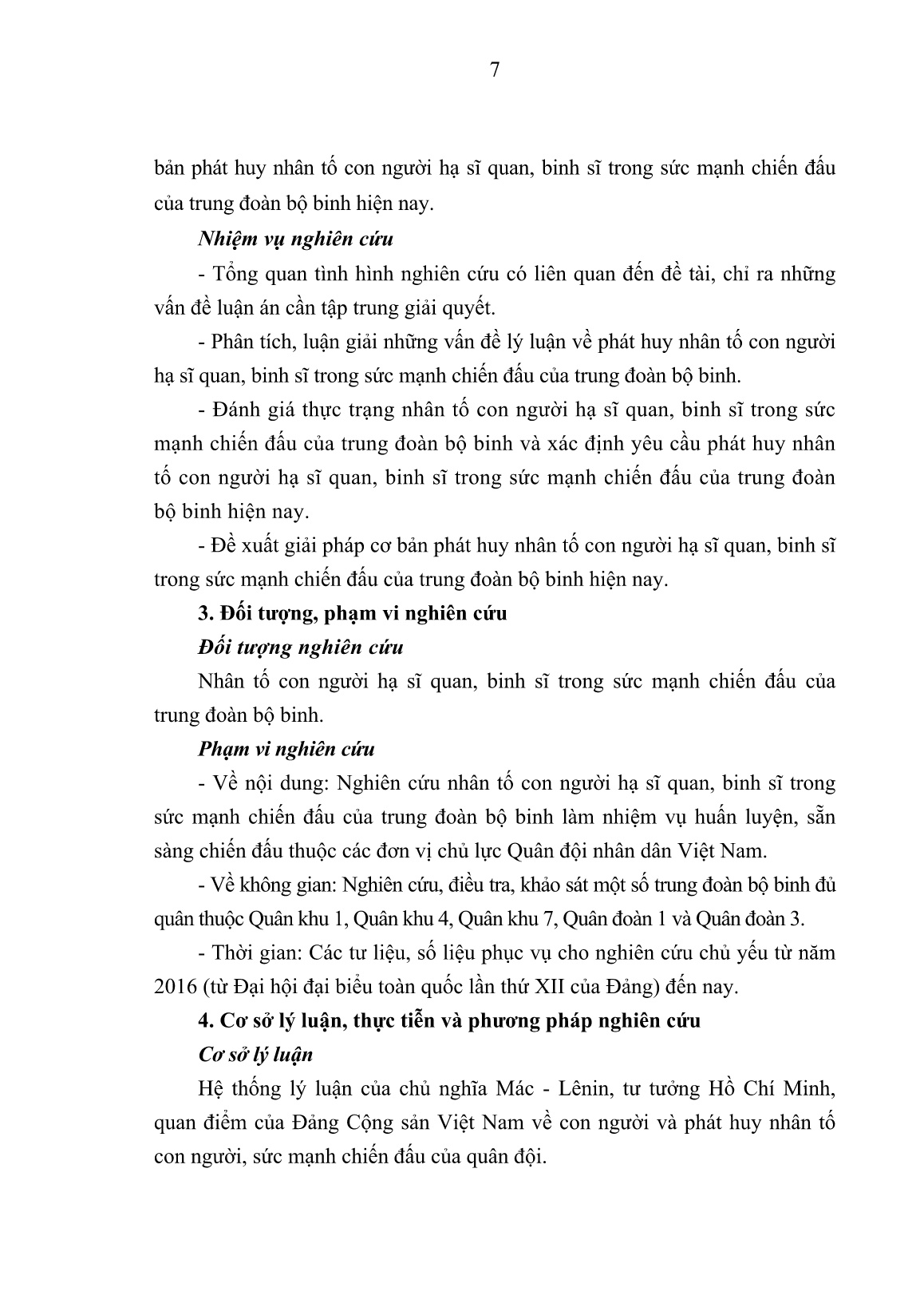 Luận án Phát huy nhân tố con người hạ sĩ quan, binh sĩ trong sức mạnh chiến đấu của trung đoàn bộ binh hiện nay trang 5