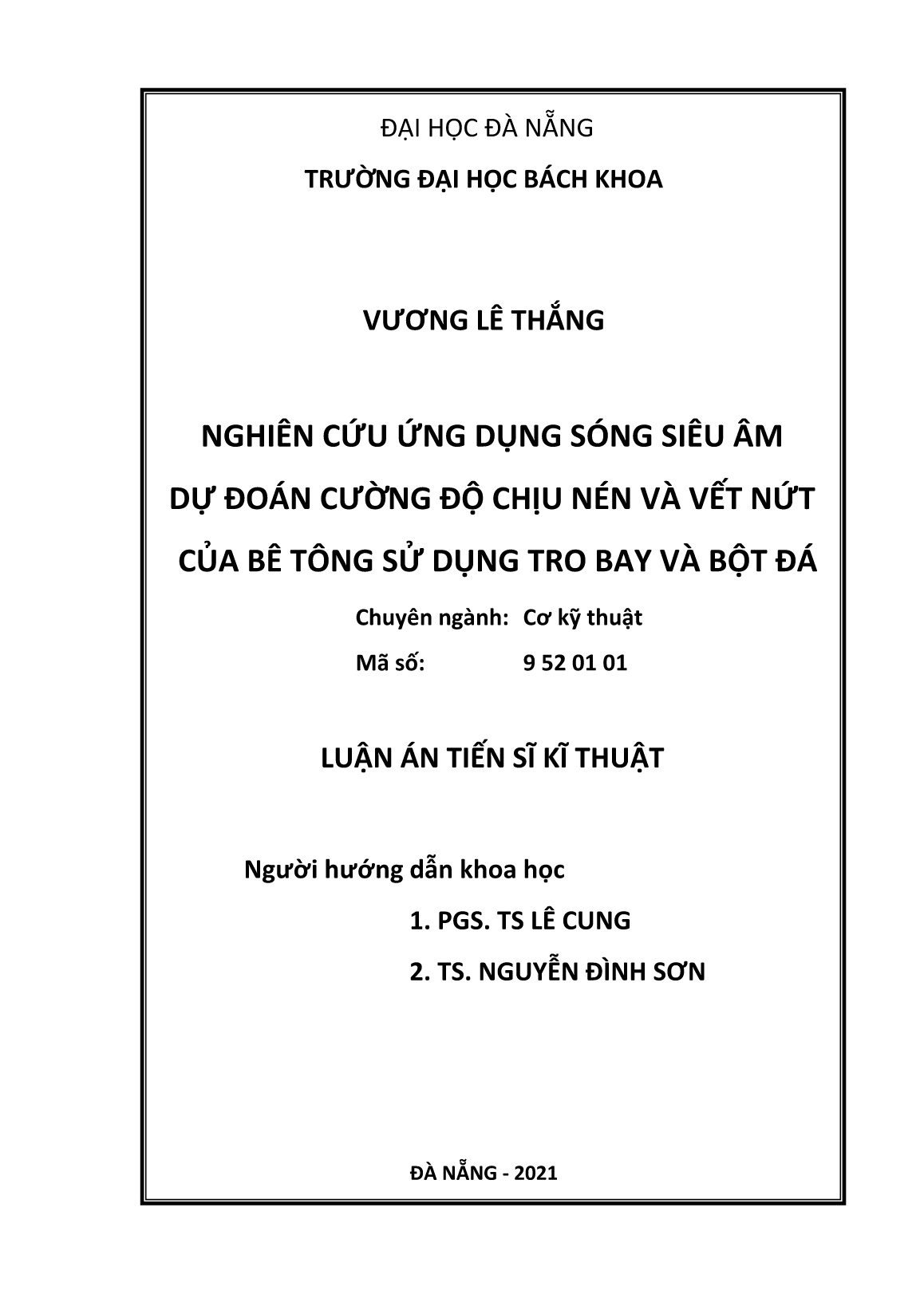 Luận án Nghiên cứu ứng dụng sóng siêu âm dự đoán cường độ chịu nén và vết nứt của bê tông sử dụng tro bay và bột đá trang 2