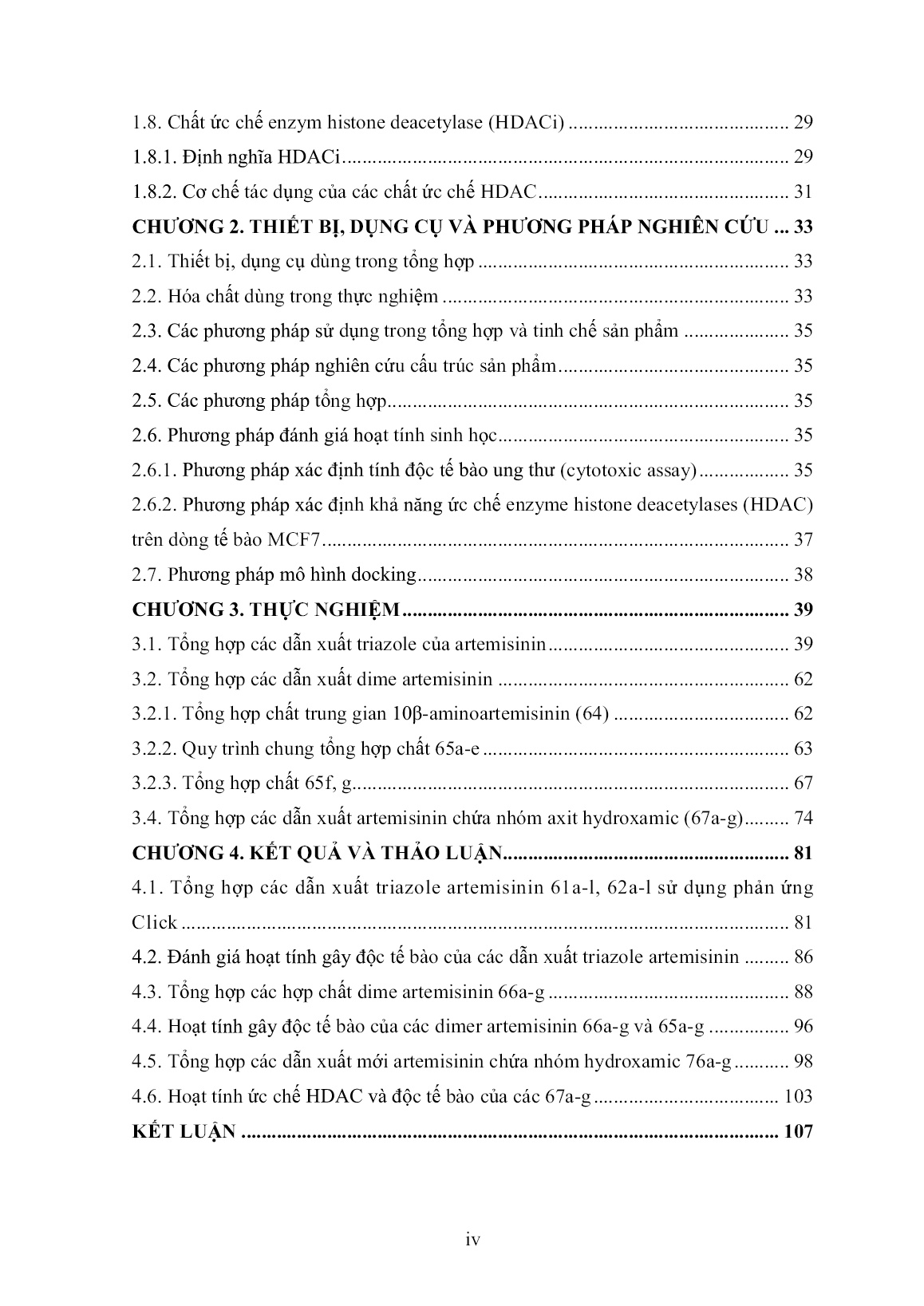 Luận án Tổng hợp và khảo sát hoạt tính gây độc tế bào của các dẫn xuất mới của Artemisinin trang 6