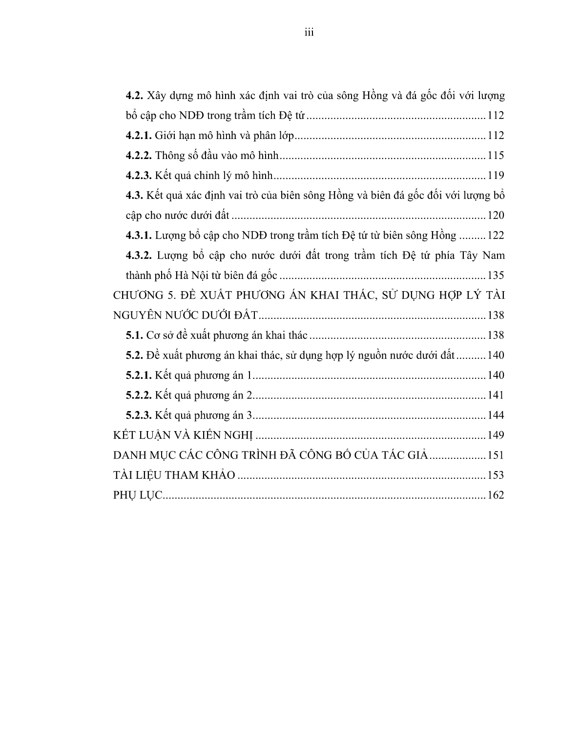 Luận án Xác định vai trò của sông Hồng và đá gốc đối với lượng bổ cập cho nước dưới đất trong trầm tích đệ tứ phần tây nam Thành phố Hà Nội trang 6