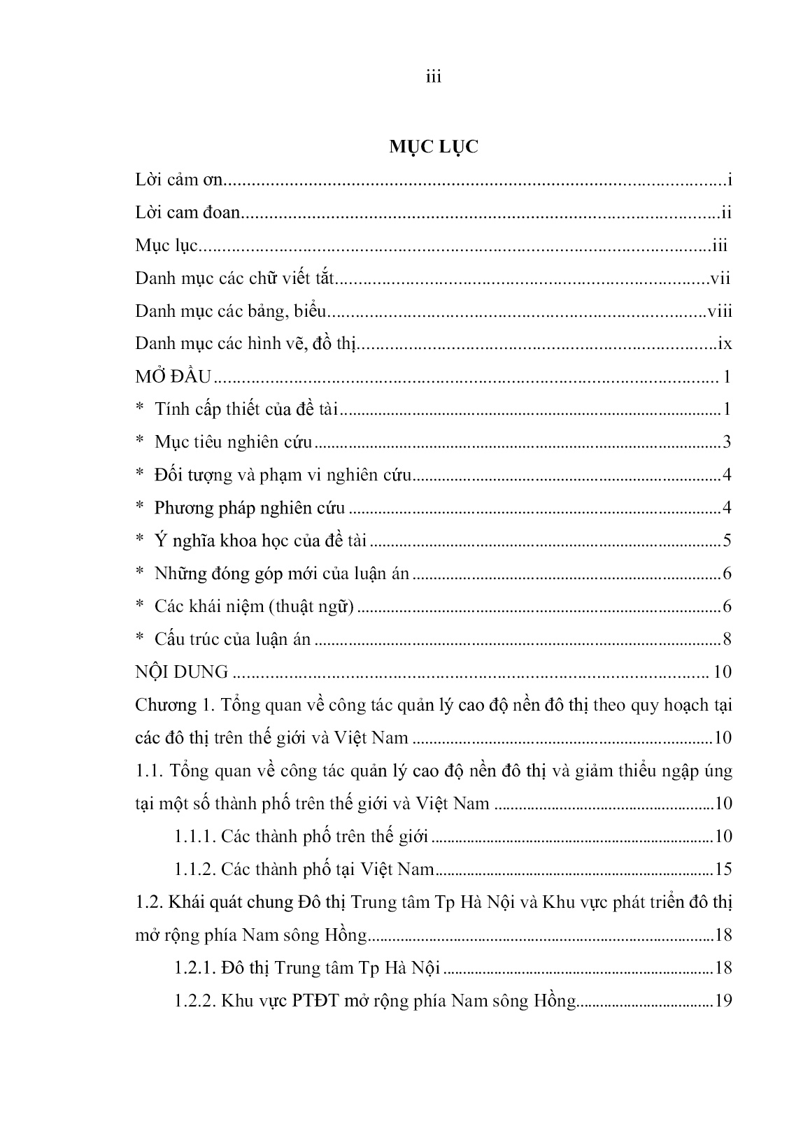 Luận án Quản lý cao độ nền đô thị nhằm giảm thiểu ngập úng tại khu vực phát triển mở rộng phía nam sông Hồng của đô thị trung tâm Thành phố Hà Nội trang 3