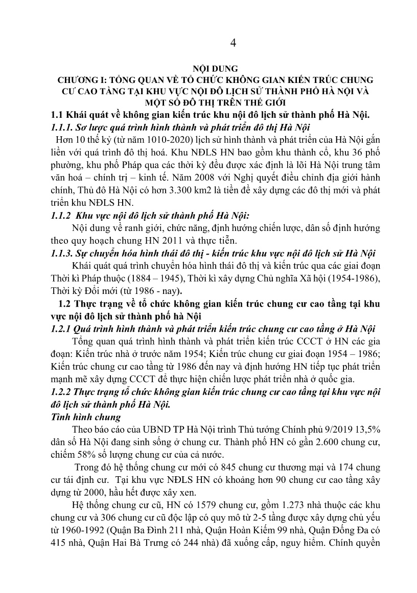 Tóm tắt Luận án Tổ chức không gian kiến trúc chung cư cao tầng xây xen tại khu vực nội đô lịch sử Thành phố Hà Nội trang 6