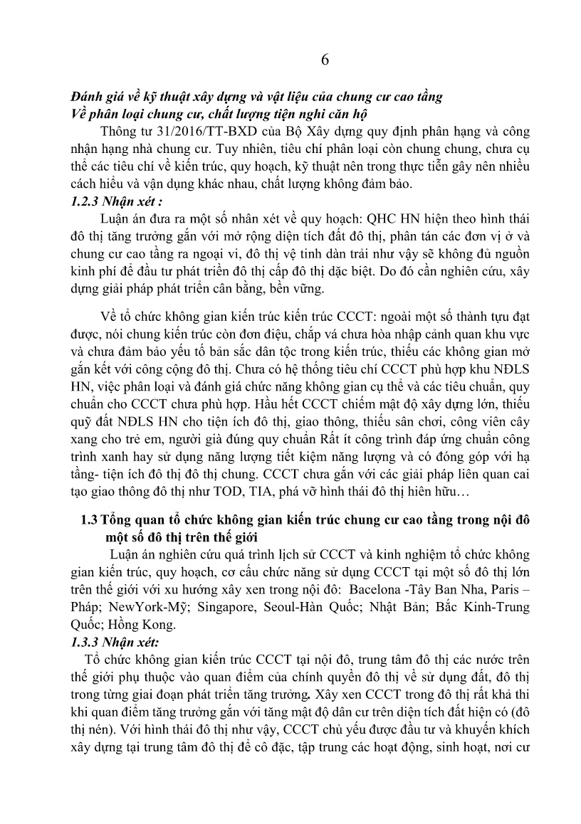 Tóm tắt Luận án Tổ chức không gian kiến trúc chung cư cao tầng xây xen tại khu vực nội đô lịch sử Thành phố Hà Nội trang 8