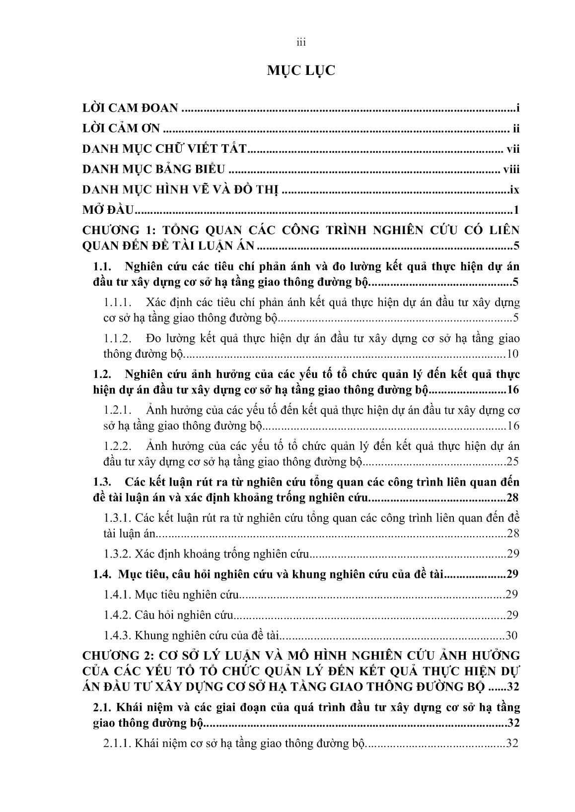 Luận án Nghiên cứu ảnh hưởng của các yếu tố tổ chức quản lý đến kết quả thực hiện dự án đầu tư xây dựng cơ sở hạ tầng giao thông đường bộ tại Việt Nam trang 5