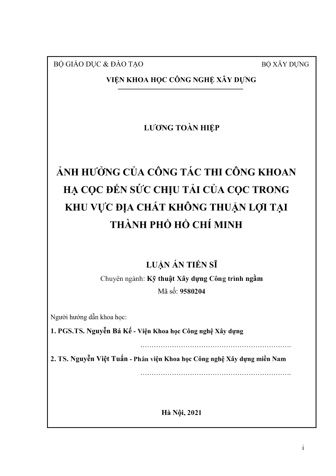 Luận án Ảnh hưởng của công tác thi công khoan hạ cọc đến sức chịu tải của cọc trong khu vực địa chất không thuận lợi tại Thành phố Hồ Chí Minh trang 3