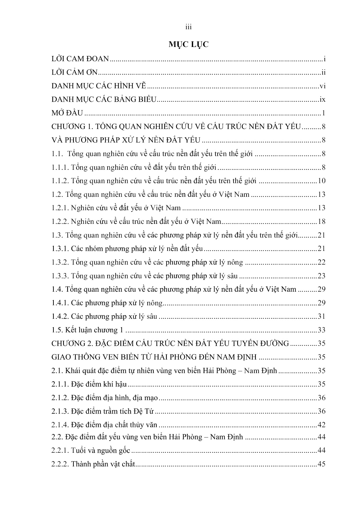 Luận án Nghiên cứu đặc điểm cấu trúc nền đất yếu tuyến đường giao thông ven biển đoạn từ Hải Phòng đến Nam Định và đề xuất giải pháp xử lý nền bằng cọc cát biển - Xi măng trang 5