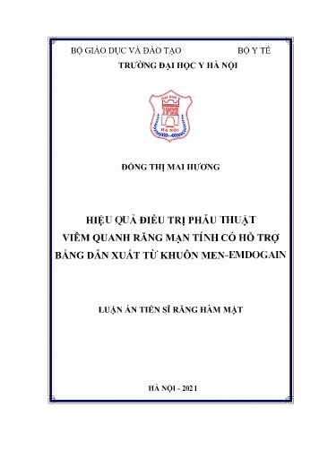 Luận án Hiệu quả điều trị phẫu thuật viêm quanh răng mạn tính có hỗ trợ bằng dẫn xuất từ khuôn men-emdogain