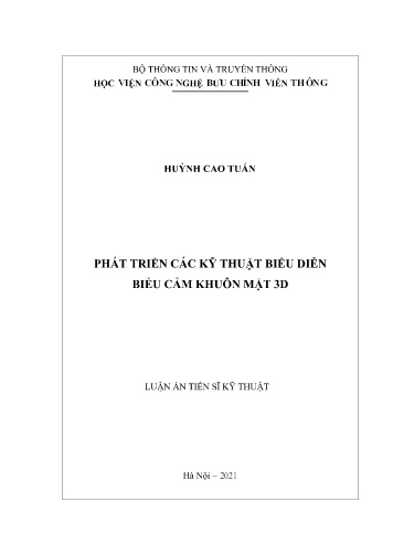 Luận án Phát triển các kỹ thuật biểu diễn biểu cảm khuôn mặt 3D