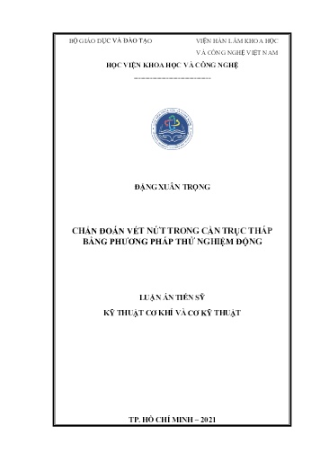 Luận án Chẩn đoán vết nứt trong cần trục tháp bằng phương pháp thử nghiệm động