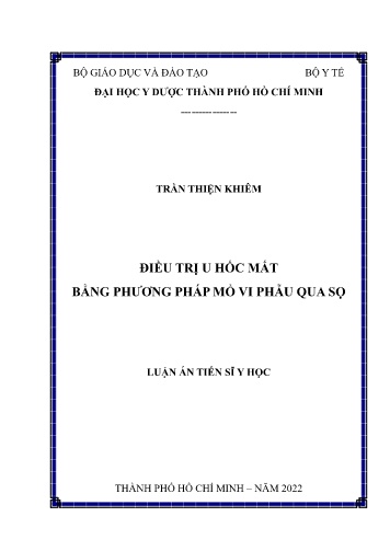 Luận án Điều trị u hốc mắt bằng phương pháp mổ vi phẫu qua sọ