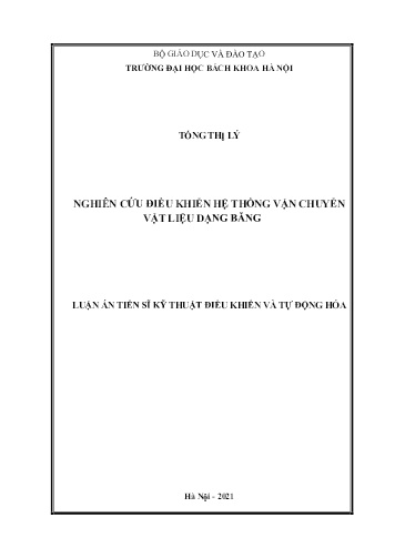 Luận án Nghiên cứu điều khiển hệ thống vận chuyển vật liệu dạng băng