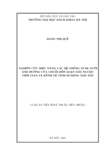 Luận án Nghiên cứu hiệu năng các hệ thống DCSK dưới ảnh hưởng của chuỗi hỗn loạn đảo ngược thời gian và kênh vệ tinh di động mặt đất
