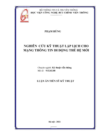 Luận án Nghiên cứu kỹ thuật lập lịch cho mạng thông tin di động thế hệ mới